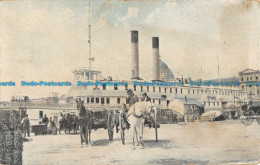 R051521 Old Postcard. Ship. Horses And People - World