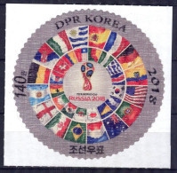 Korea 2018 Football Soccer World Cup Flags Round Stamp MNH - Korea (Nord-)