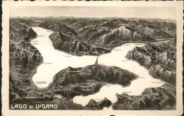 11636487 Lugano TI Lago Di Lugano Reliefkarte Lugano - Andere & Zonder Classificatie