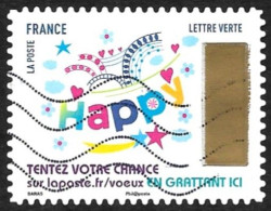 FRANCE 2017  - AA  1493 - Happy - Timbre à Gratter   - Oblitéré - Used Stamps