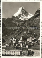 11635832 Zermatt VS Ortsansicht Mit Kirche Matterhorn Walliser Alpen Zermatt VS - Other & Unclassified