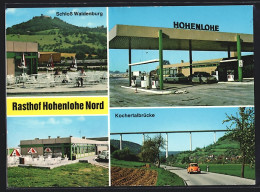 AK Neuenstein / Württ., Bundesautobahntankstelle Mit Erfrischungsdienst Hohenlohe Nord, Schloss Waldenburg, VW Käfer  - Other & Unclassified