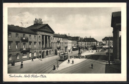 AK Karlsruhe, Platz, Strassenbahn  - Tramways