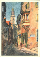 11635756 Zuerich Oberdorf Mit Grossmuenster Kuenstlerkarte Aquarell Hugo Frey Ku - Other & Unclassified