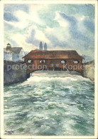 11635755 Zuerich Gedeckte Bruecke Am Untern Muehlesteg Kuenstlerkarte Aquarell H - Sonstige & Ohne Zuordnung