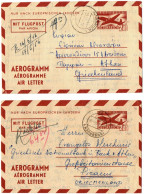 1, 20,21 AUSTRIA, 1956, TWO AIR LETTERS, COVERS TO GREECE - Covers & Documents