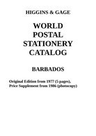 Higgins & Gage WORLD POSTAL STATIONERY CATALOG BARBADOS (PDF-File) - Autres & Non Classés