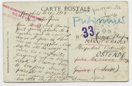 FRANCE BORGHEAS ALPES MARITIMES CARTE 1915 POUR HOPITAL OSTENDE PRISONNIER DE GUERRE PAR CROIX ROUGE GENEVE - Belgische Armee