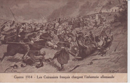 Guerre 1914 - Les Cuirassiers Français Chargent L'infanterie Allemande  Illustrateur     H.Prost - War 1914-18