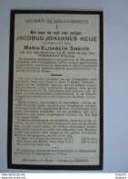 Doodsprentje Jacobus-Johannes Heije Hontenisse (Zeeland) 1858 Smeermaes 1924 Echtg Maria-Elisabeth Smeets - Images Religieuses