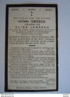 Doodsprentje Henri Sweeck Maeseyck 1860 1928 Lid Derde Orde Echtg Elisa Janssen - Images Religieuses