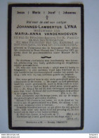 Doodsprentje Johannes Lambertus Lyna Uyckhoven 1841 Neer-Haeren 1927 Wed Maria Anna Vandenhoeven - Santini