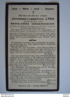 Doodsprentje Johannes Lambertus Lyna Uyckhoven 1841 Neer-Haeren 1927 Wed Maria Anna Vandenhoeven - Devotieprenten