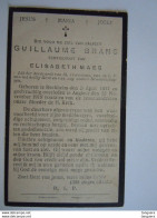 Doodsprentje Guillaume Brans Reckheim 1843 Angleur 1919 Lid Derde Orde Echtg Elisabeth Maes - Devotieprenten