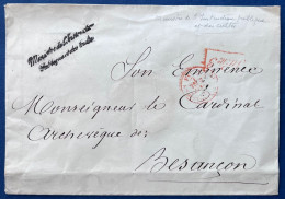 Lettre En Franchise 1865 Griffe " Ministre De L'Instruction Publique Des Cultes " Pour BESANCON Censure Vérifiée Vu:N°3 - 1849-1876: Periodo Classico