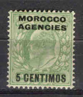 British Morocco 1907-10 - Sc 34 Spa Cur 5 Cts (*) - Maroc (1956-...)