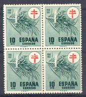 Spain 1950. Pro Tuberculosos 10 Cts Ed 1085 Bloque (**) - Ongebruikt