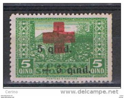ALBANIA:  1924  SOPRASTAMPATO  -  5 Q. /5 Q. /5 Q. VERDE  GIALLO  S.G. -  YV/TELL. 140 - Albanie