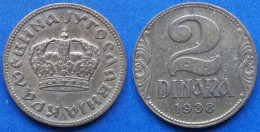 YUGOSLAVIA - 2 Dinara 1938 KM# 20 Peter II (1934-1945) - Edelweiss Coins - Yougoslavie