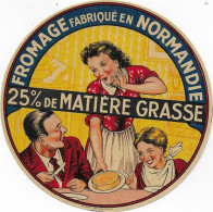 ETIQUETTE  DE  FROMAGE  NORMANDIE 25 %      B112 - Käse