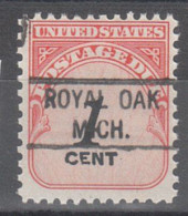 USA Precancel Vorausentwertungen Preo LocalsMichigan, Royal Oak 821 - Precancels