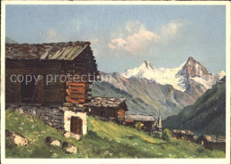 11635500 Ayer Sierre Berghuetten Rothorn Und Besso Walliser Alpen Kuenstlerkarte - Otros & Sin Clasificación