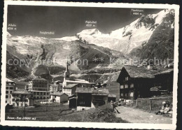 11635482 Saas-Fee Ortspartie Kirche Allalingruppe Gletscher Walliser Alpen Saas- - Autres & Non Classés