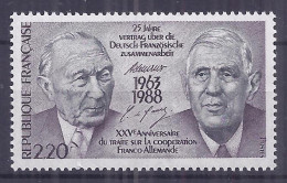 Francia 1988. YT = 2501 -  (**). Tratado Franco-aleman - Unused Stamps