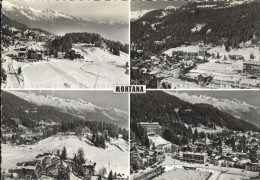 11635419 Montana-Vermala Teilansichten Mit Alpenpanorama Eislaufbahn Fliegeraufn - Other & Unclassified