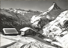 11635417 Zermatt VS Panorama Mit Matterhorn Wintersportplatz Berghuette  - Autres & Non Classés