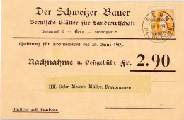 Schweiz Suisse Helvetia 1909: NN-Karte "Der Schweizer Bauer" Zu 105 Mi 99 Yv 117 Mit ⊙ BERN 18.I.09 (Zumstein CHF 15.00) - Agricultura