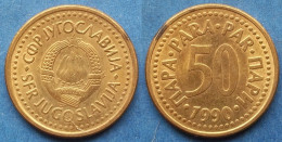 YUGOSLAVIA - 50 Para 1990 KM# 141 Socialist Federal Rep 1963-92 - Edelweiss Coins - Yougoslavie