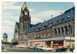 CSPM Dentelée 10.5 X 15 Moselle METZ La Gare Buffet Gastronomique Voiture Automobile 4CV Et 4L Renault DS19 Citroen... - Metz