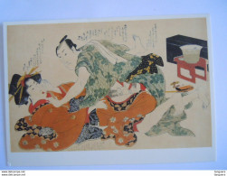 Japan Ukiyoe Woodblock Print Farbholzschnitt Utagawa Toyokuni A Courtesan And Her Lover - Schilderijen