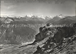 11635364 Crans-Montana Panorama Vu De La Cabane Des Violettes Schutzhuette Walli - Altri & Non Classificati