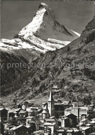 11635361 Zermatt VS Ortsansicht Mit Kirche Matterhorn  - Otros & Sin Clasificación