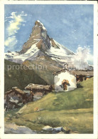 11635359 Zermatt VS Berghuetten Matterhorn Kuenstlerkarte  - Autres & Non Classés