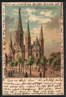 Lithographie Berlin-Charlottenburg, Kaiser Wilhelm Gedächtniskirche  - Charlottenburg
