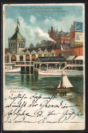 Lithographie Berlin, Blick Auf Die Dampfer-Anlage An Der Jannowitz-Brücke  - Mitte