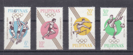 Jeux Oyimpiques - Tokyo 64 - Philippines - Yvert 605 / 8 ** -basket Ball - Haies - Football - Valeur 2,25 Euros - Sommer 1964: Tokio