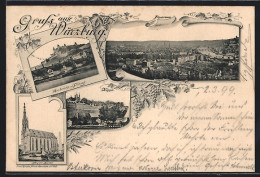 AK Würzburg, Mainbrücke Mit Festung, Marien-Kirche, Käpple  - Wuerzburg