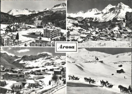 11635316 Arosa GR Teilansichten Mit Alpenpanorama Wintersportplatz Pferdeschlitt - Autres & Non Classés