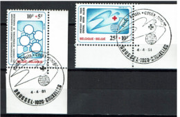 België 1981 OBP 2004/05 - Red Cross Croix Rouge Rode Kruis - Radiologie, Radiology - Used Stamps