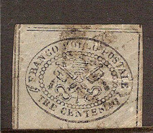 (Fb).Italia.A.Stati.Pontificio.1867.-2^ Emissione.3c Grigio,usato (109-24) - Etats Pontificaux