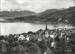 11635171 Richterswil Ortsansicht Mit Kirche Zuerichsee Alpenpanorama Richterswil - Andere & Zonder Classificatie