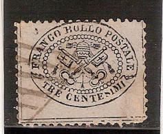 (Fb).Italia.A.Stati.Pontificio.1868.-3^ Emissione.3c Grigio,usato (110-24) - Papal States