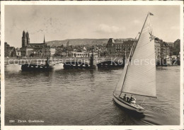 11635103 Zuerich Quaibruecke Segelboot Kirche Zuerich - Autres & Non Classés