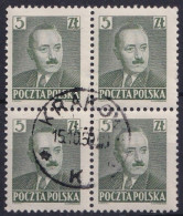 Poczta Polska Pologne En Bloc De 4 Krakow Cracovie - Used Stamps