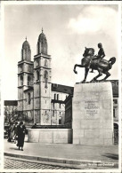 11635098 Zuerich Hans Waldmann Denkmal Reiterstandbild Kirche Zuerich - Andere & Zonder Classificatie