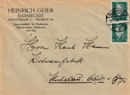 Darmstadt 1925, Heinrich Geier (Spezialgeschäft Für Korbwaren, Bürstenwaren, Holzwaren) - Lettres & Documents